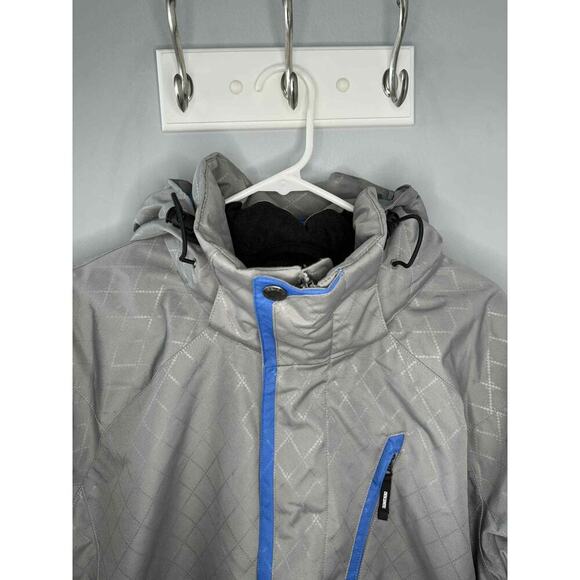Descente Full Zip Insulated Hooded Ski Jacket Coat Parka Gray/Blue Men's Medium - Picture 5 of 13